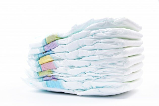 Stack of Diapers at the nursery